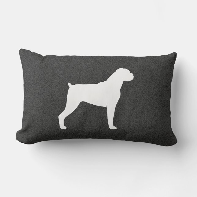 Coussin Rectangle Silhouette de chien Boxer (Recto)