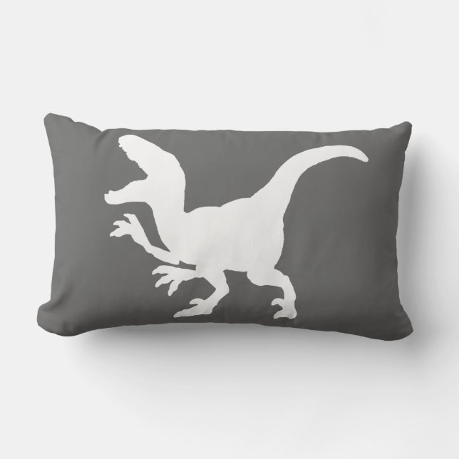Coussin Rectangle Silhouette de Raptor de dinosaure (Recto)
