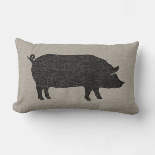 Coussin Rectangle Silhouette du porc