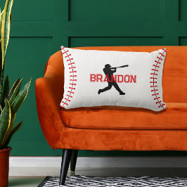 Coussin Rectangle Silhouette Simple Du Lecteur De Baseball Avec Acce