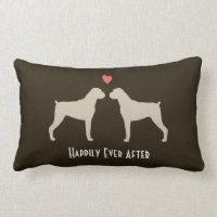 Silhouettes de chien de boxeur avec la coutume