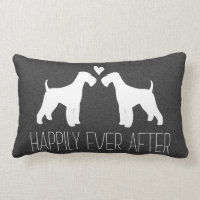 Silhouettes de Terrier Airedale avec cœur et texte