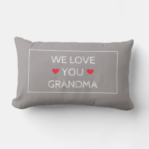 Coussin Rectangle Simple Elégant Rouge Blanc Gris Nous Vous Aimons G