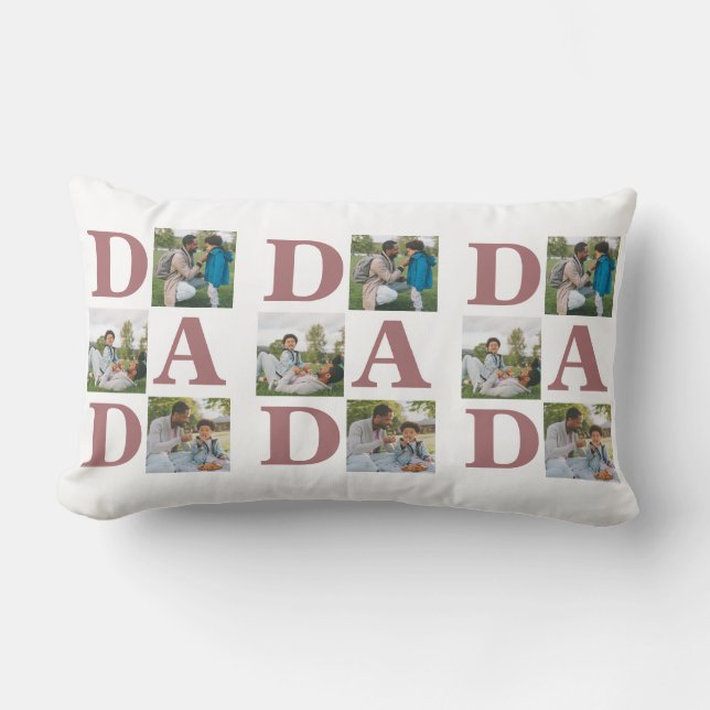 Coussin Rectangle Simple Fête des pères moderne papa 3 famille photo (Recto)