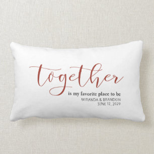 Coussin Rectangle Simple notre lieu préféré pour être Mariage Date
