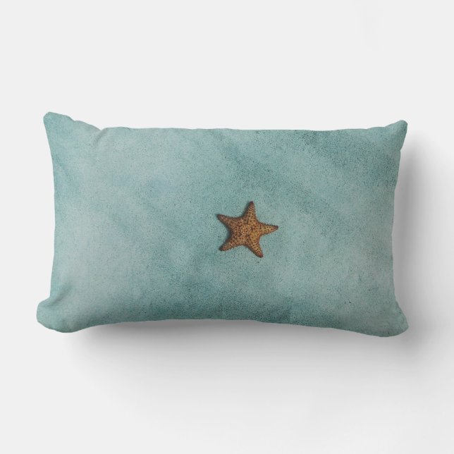 Coussin Rectangle Simple Starfish sur la plage Photo (Recto)