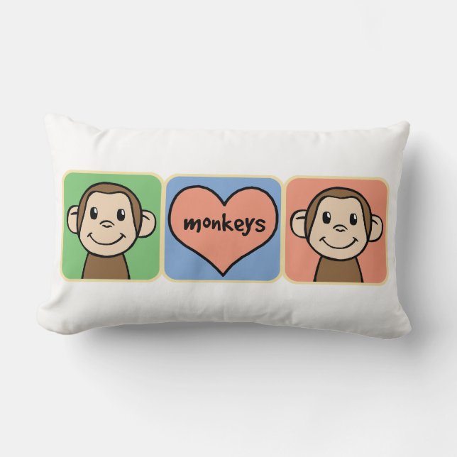 Coussin Rectangle Singes mignons de clipart (images graphiques) de (Recto)