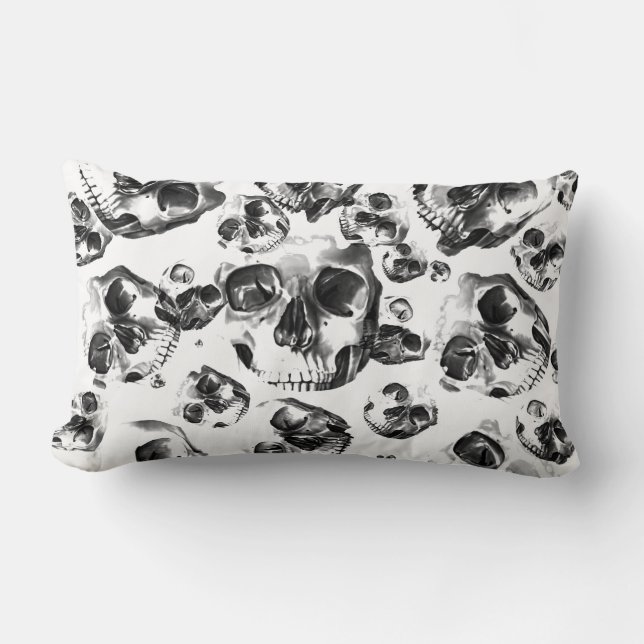 Coussin Rectangle Skeleton Skull Art Pattern (Recto)