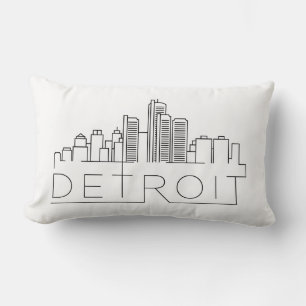 Coussin Rectangle Skyline de Détroit