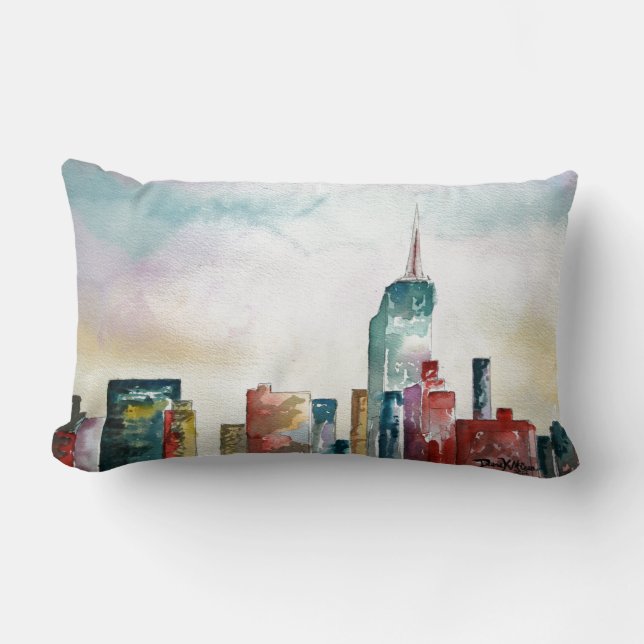 Coussin Rectangle Skyline de New York (Recto)
