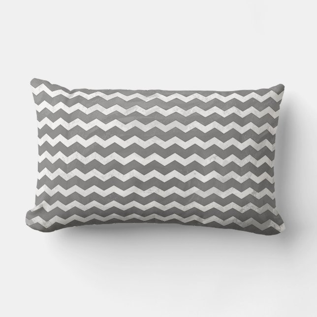 Coussin Rectangle Slate Grey Chevron Motif (Recto)