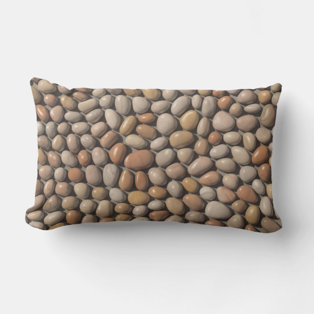 Coussin Rectangle Smooth Riverbed Pebbles (Recto)