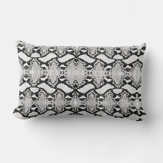 Coussin Rectangle Snakeskin Exotique Python Blanc (Recto)