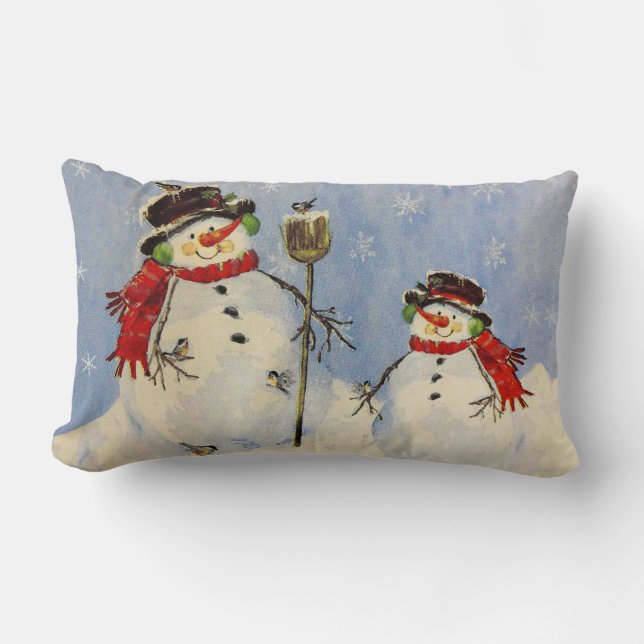 Coussin Rectangle Snowman et son (Recto)