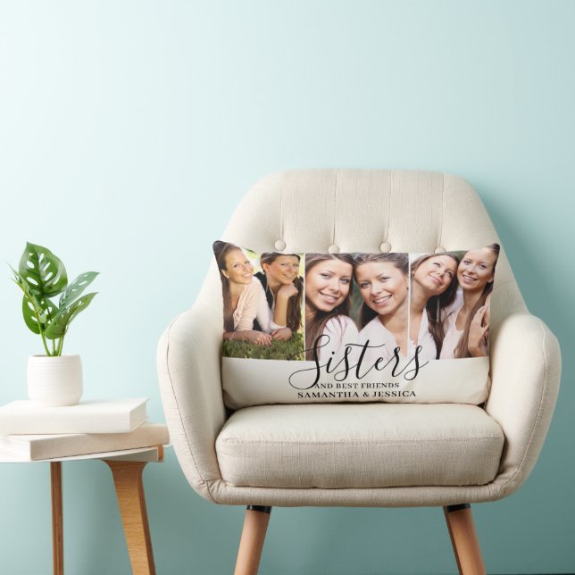Coussin Rectangle Soeurs 3 Photo (Chaise)