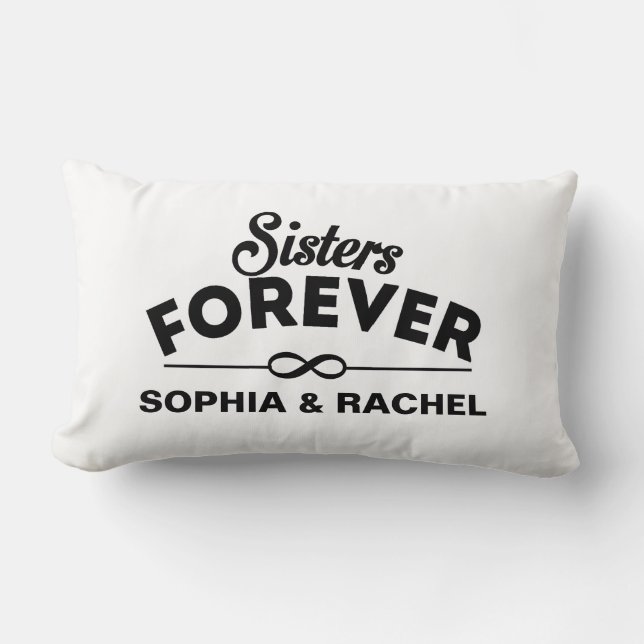 Coussin Rectangle Soeurs faites sur commande pour toujours (Recto)