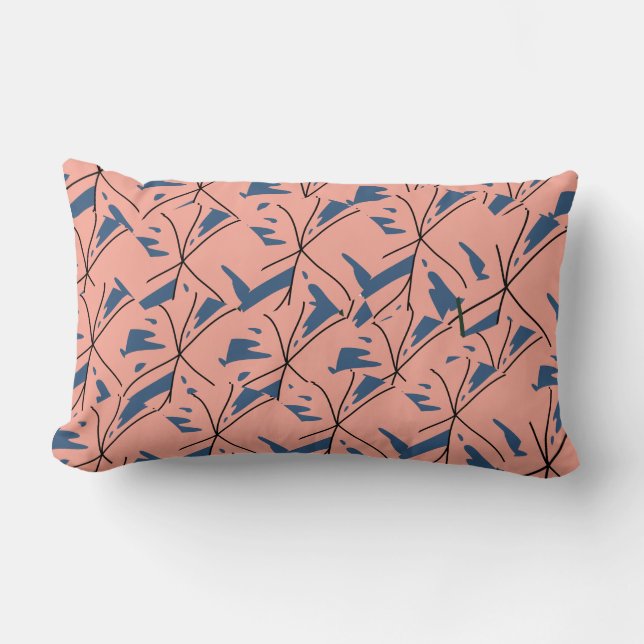 Coussin Rectangle  - Soft Pink & Nav (Recto)