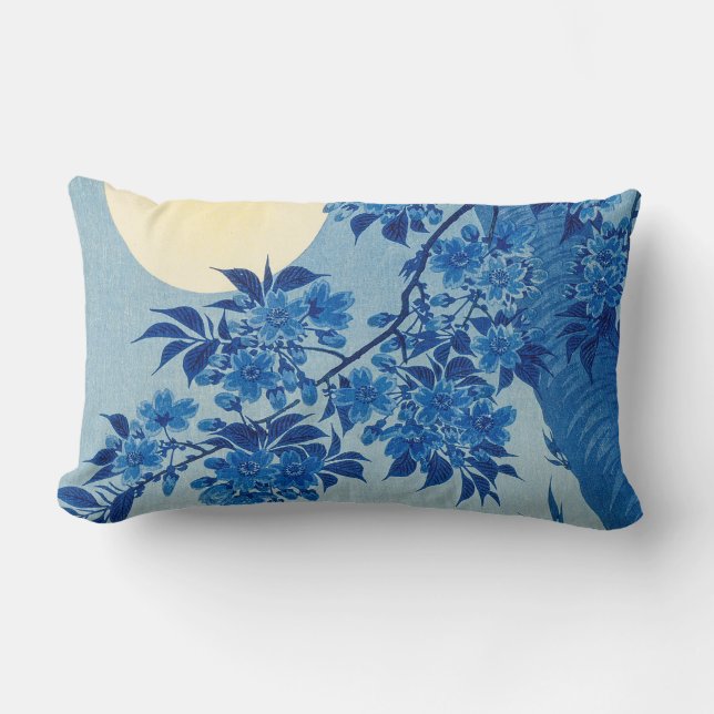 Coussin Rectangle Soirée Lune Arbre Bleu Lune (Recto)