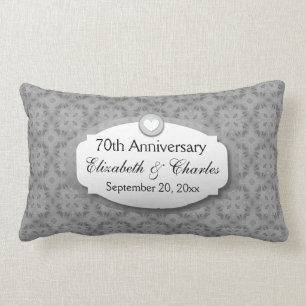 Coussin Rectangle soixante-dixième Platine Z03 d'anniversaire de