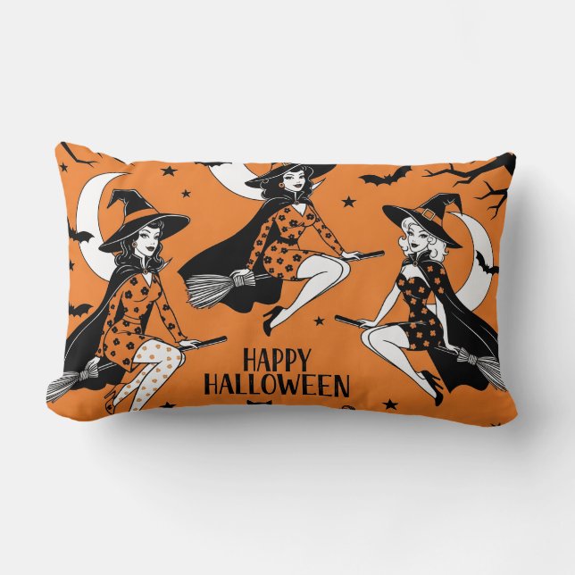 Coussin Rectangle Sorcières rétro-encollées (Recto)