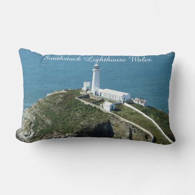 Coussin Rectangle Southstack Lighthouse Wales. (Recto)