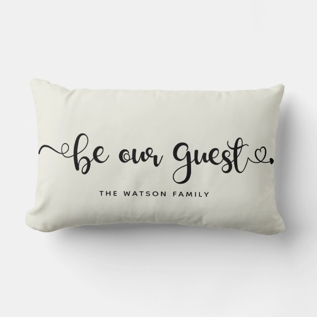 Coussin Rectangle Soyez notre invité Custom Text Family Modern Style (Recto)