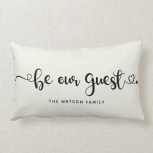 Coussin Rectangle Soyez notre invité Custom Text Family Modern Style