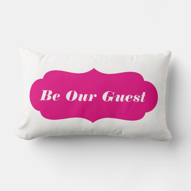 Coussin Rectangle Soyez notre invité (ou texte fait sur commande) (Recto)