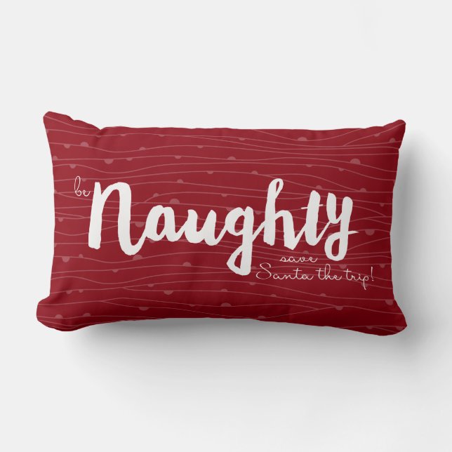 Coussin Rectangle soyez vilain • sauvez Père Noël le voyage ! en (Recto)