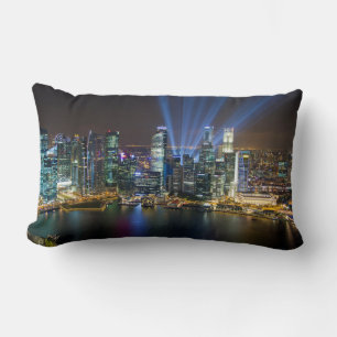 Coussin Rectangle Spectacle lumineux du centre-ville de Singapour