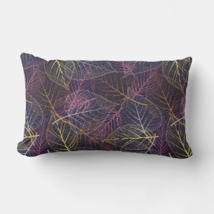 Coussin Rectangle Squelette feuille sans couture motif, arrière - pl