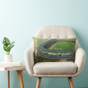 Coussin Rectangle Stade de baseball de sports vintage, vue aérienne