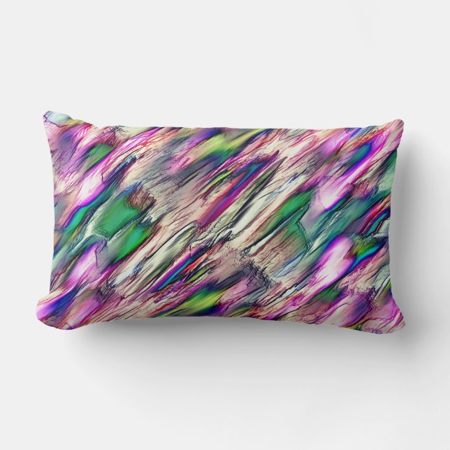 Coussin Rectangle Stalagmite ou rocher aux couleurs flashy (Recto)