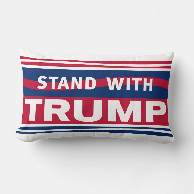 Coussin Rectangle Stand with Trump~2024~MAGA (Recto)