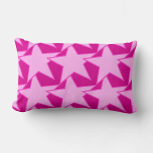 Coussin Rectangle Star moderne géométrique - rose pâle et fuchsia