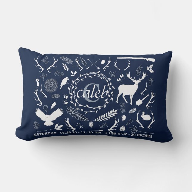 Coussin Rectangle Stat personnalisée de naissance de crèche de bébé (Recto)