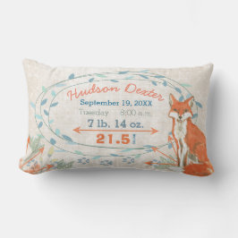 Coussin Rectangle Statistiques de naissance Baby Boy Forest Créature