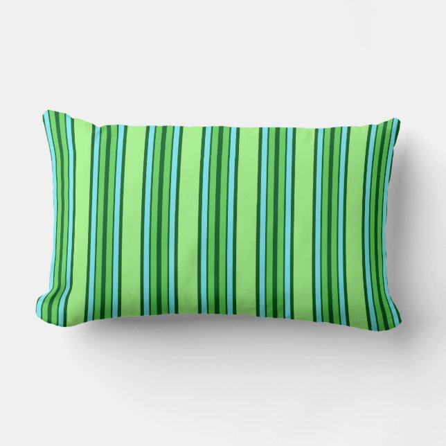Coussin Rectangle Stripes modernes du milieu du siècle, Vert citron  (Recto)