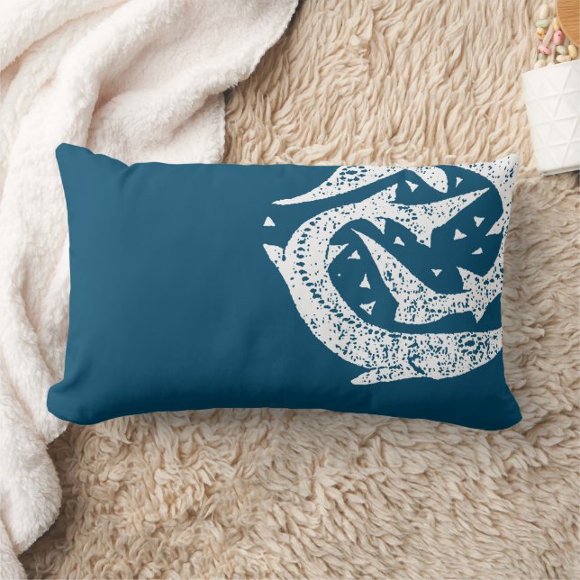 COUSSIN RECTANGLE STURGEON STURGEON WOODCUT ART (Couverture)