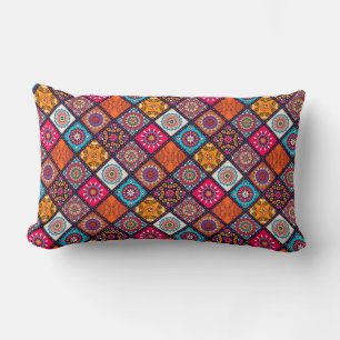Coussin Rectangle style boho coloré
