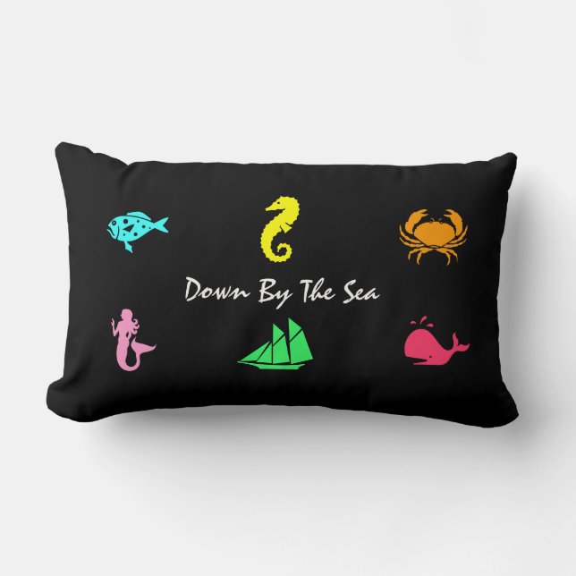 Coussin Rectangle Style Ocean Glow_nautique thème_aquarium (Recto)