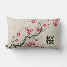 Coussin Rectangle Style oriental Sakura Cherry Blossom Art