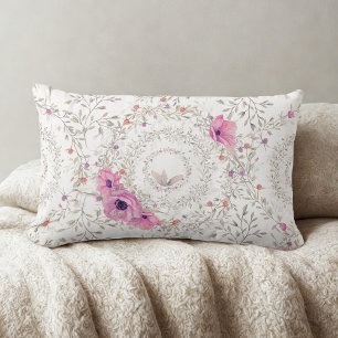 Coussin Rectangle Style rose vintage élégant ancien motif floral