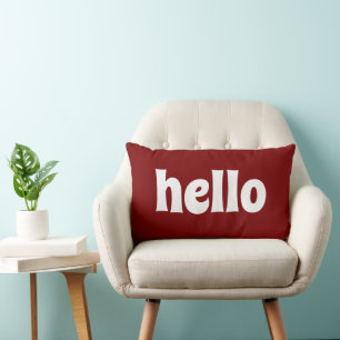 COUSSIN RECTANGLE STYLÉ SIMPLE MODERNE PERSONNALISÉ BONJOUR ROUGE FO