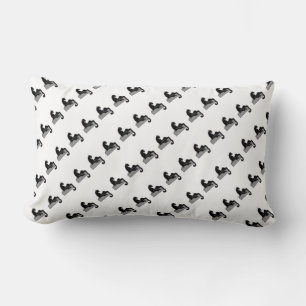 Coussin Rectangle Stylish Black Panther Cat White