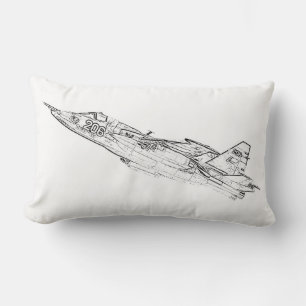 Coussin Rectangle SU 25 Grach Soviet Frogfoot Plane Croquis