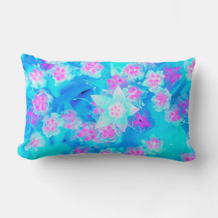 Coussin Rectangle Succulent bleu et rose vif Sedum sous-marin