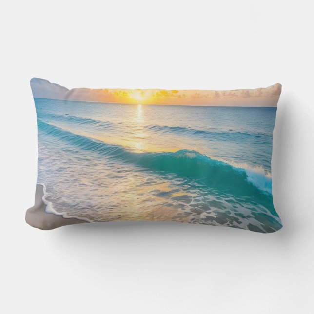 Coussin Rectangle Sunset plage (Recto)