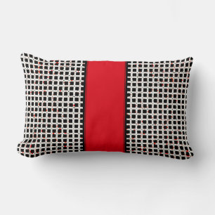 Coussin Rectangle Super mignon noir blanc rouge Motif chic
