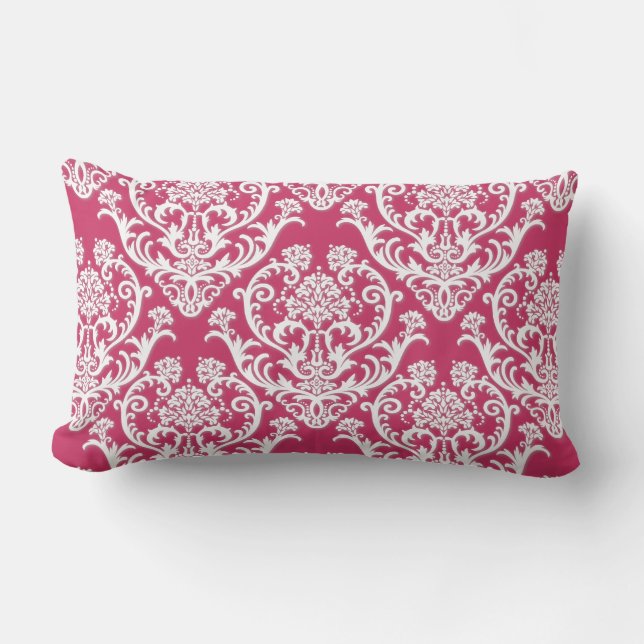 Coussin Rectangle Superbe motif de Damas blanc (Recto)